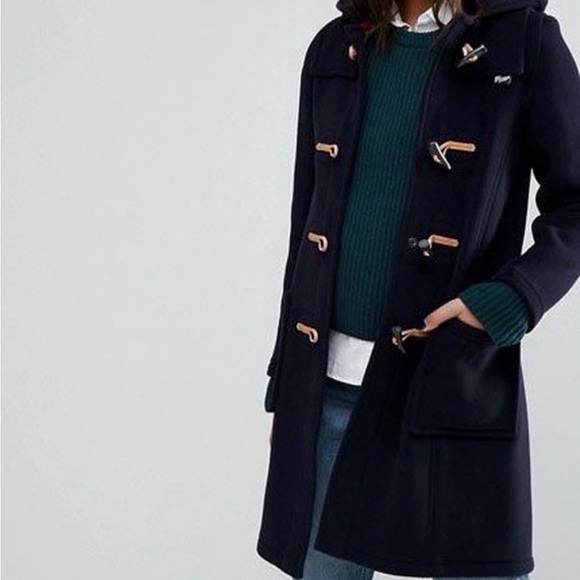 J. Crew Jackets & Blazers - Vintage J.Crew Navy Wool Toggle Hooded Peacoat Size 2